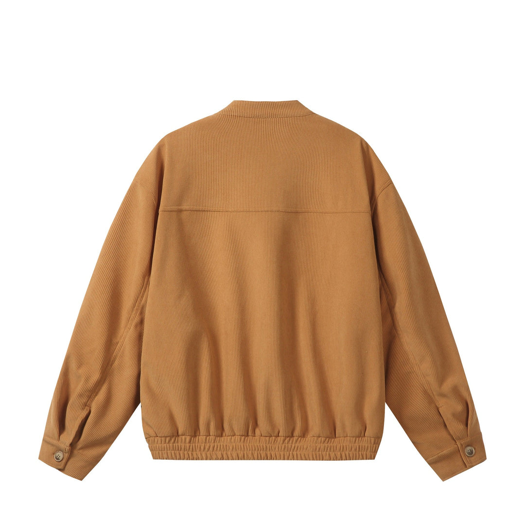 Unisex Ledig-Fitting Manchester Blouson Jacka med Ståkrage, Hel-Length Dragkedja, och Elastic Fåll