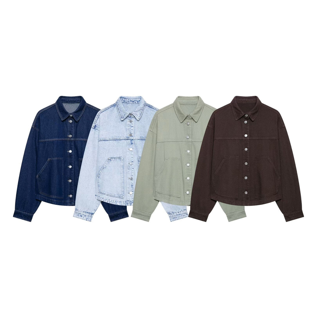 Dam Oversize Worker Jacka Tillverkad av Bomull Twill