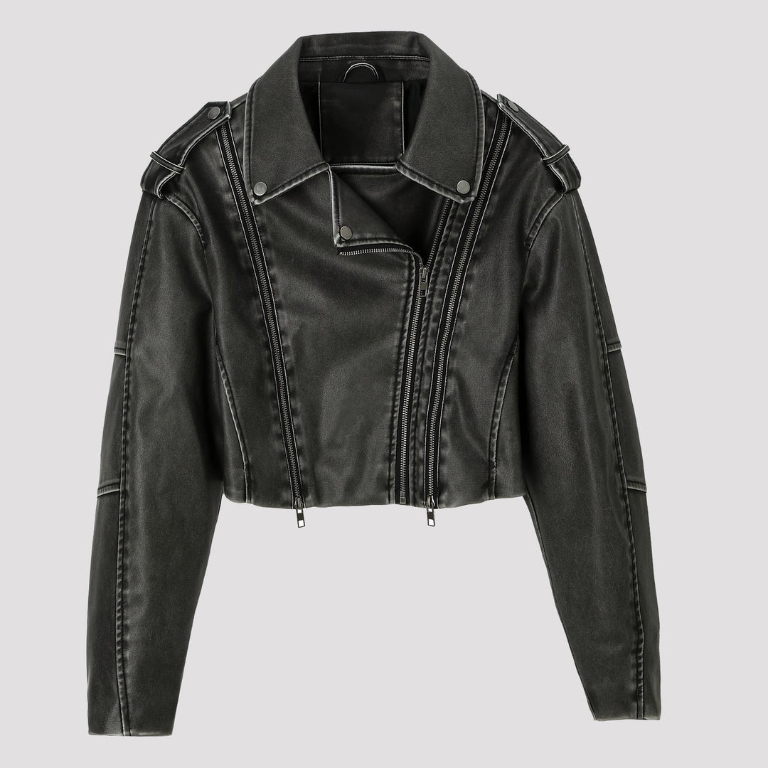 Dam Modern Kort Bikerjacka