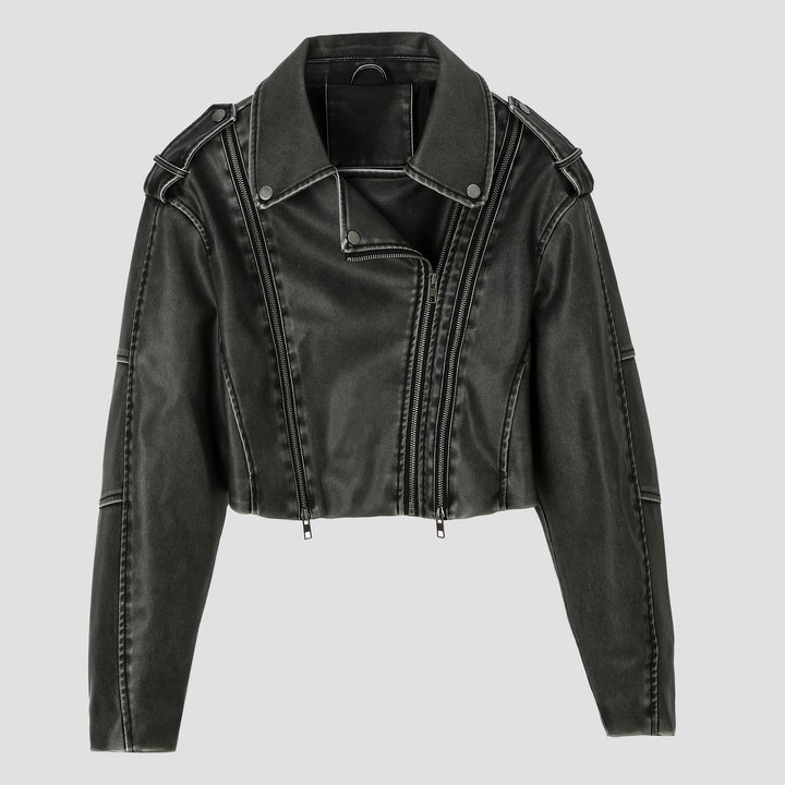 Dam Modern Kort Bikerjacka