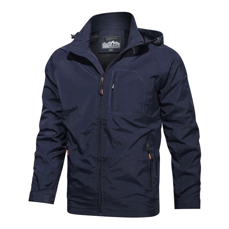 Herr Andningsbar Softshell Fältjacka med Huva, Vattenavvisande Skal och Multifunctional Bröstficka