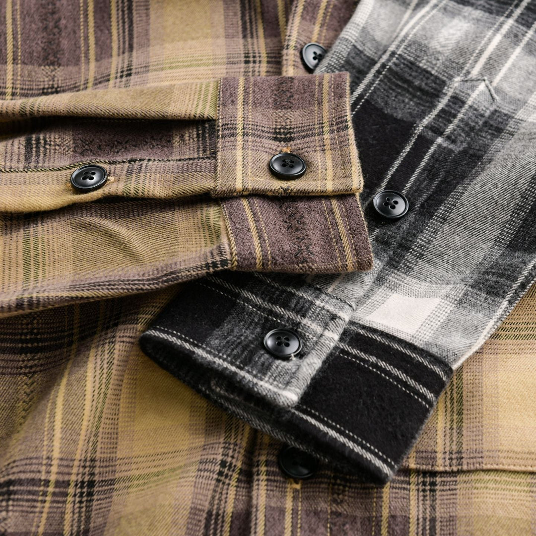 Herr Rutig Flanell Skjortjacka i Overshirt Stil med Mjuk Borstad Yta