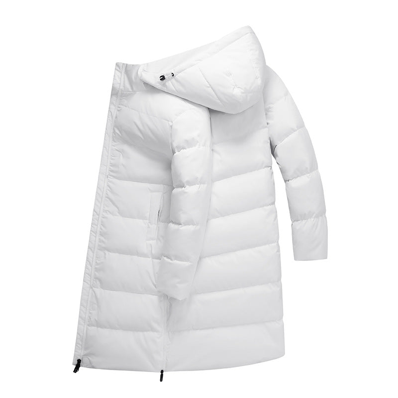 Dam Maxi-lång Stretch Thermo kviltad kappa med 3D Quilt och justerbar huva