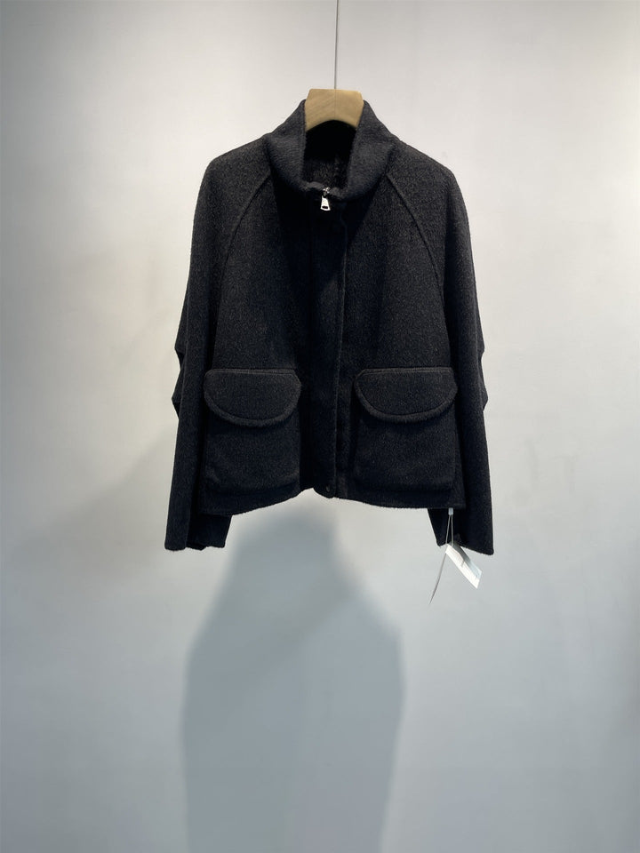 Dam bekväm oversized jacka i ullblandning