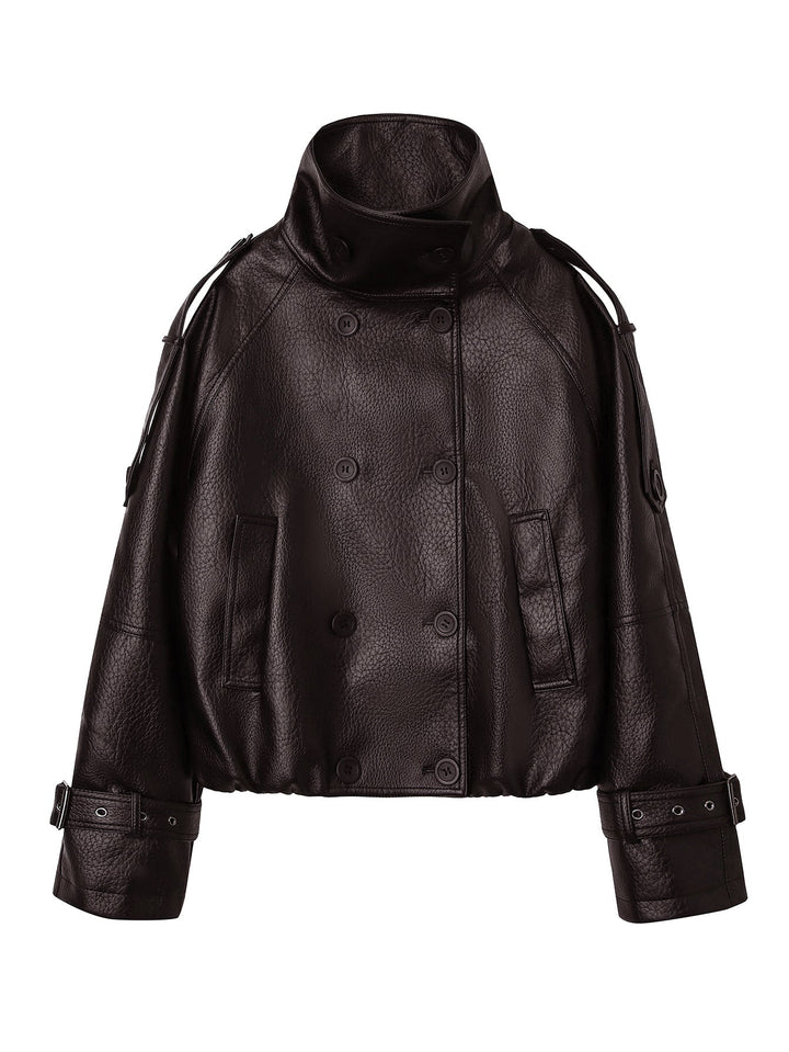 Dam Modern Oversize Läder Jacka
