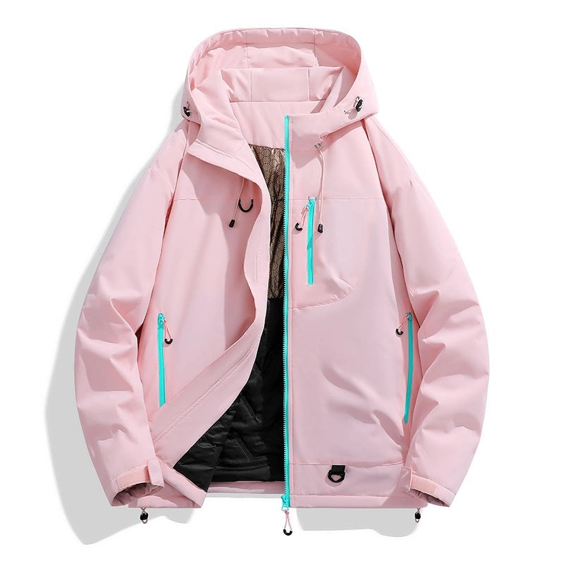Dam vattentät Insulated softshell Thermo jacka med huva och Multifunctional fickor