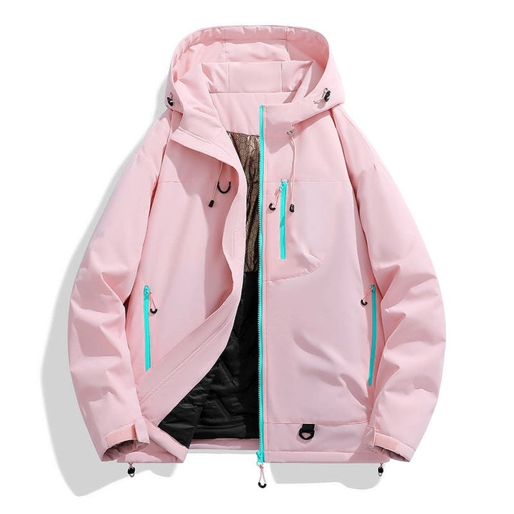 Dam vattentät Insulated softshell Thermo jacka med huva och Multifunctional fickor