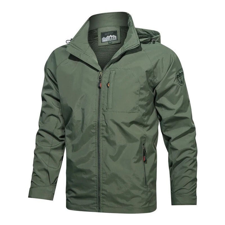 Herr Andningsbar Softshell Fältjacka med Huva, Vattenavvisande Skal och Multifunctional Bröstficka