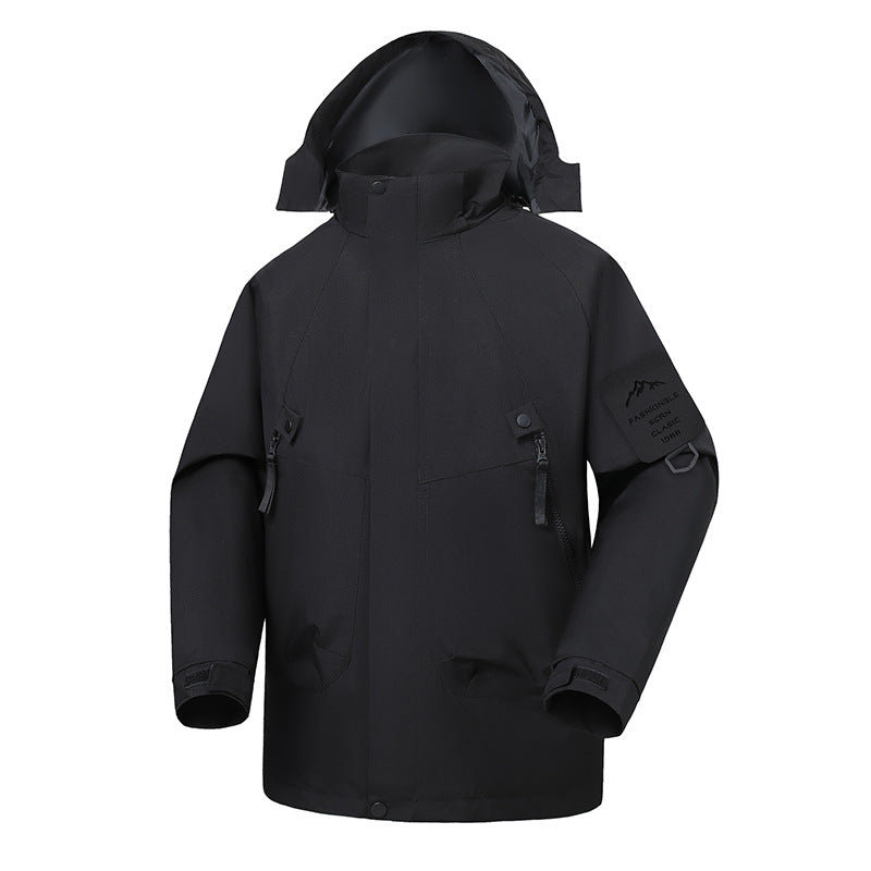 Herr Vattentät Softshell Utomhus Jacka med Justerbar Huva och Sealed Sömmar