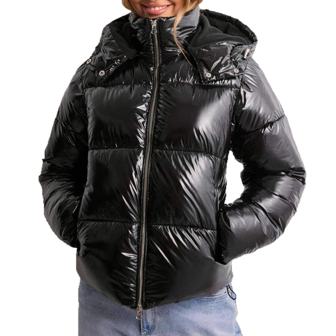 Dam High Gloss vadderad jacka med huva