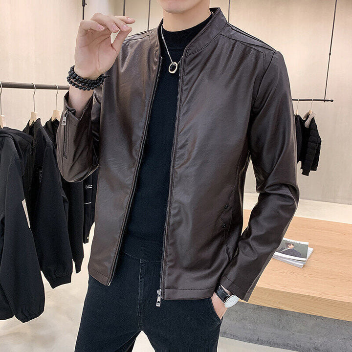Herr Stilren Läderimitation Jacka