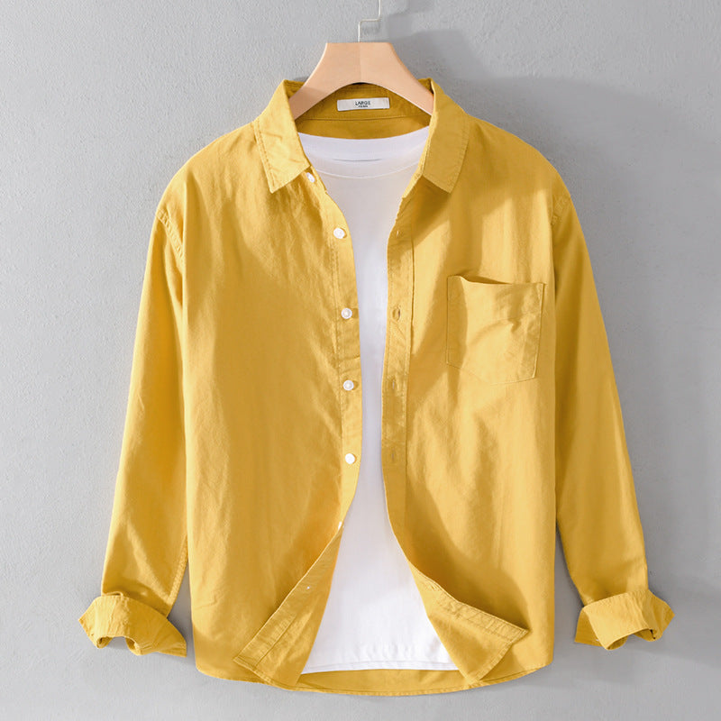 Herr Casual Bomull Layering Overshirt med Kent Krage, Bröstficka, och Mjuk Twill Finish