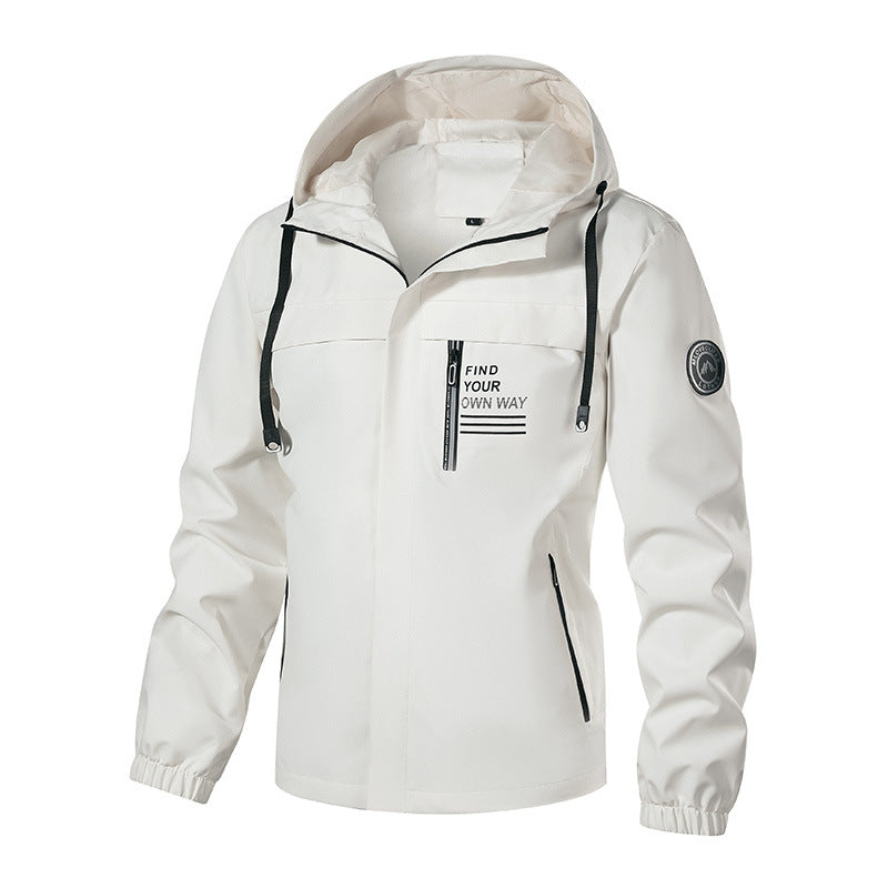 Herr softshell utomhusjacka med huva, vattenavvisande och Bröst Dragkedja Ficka