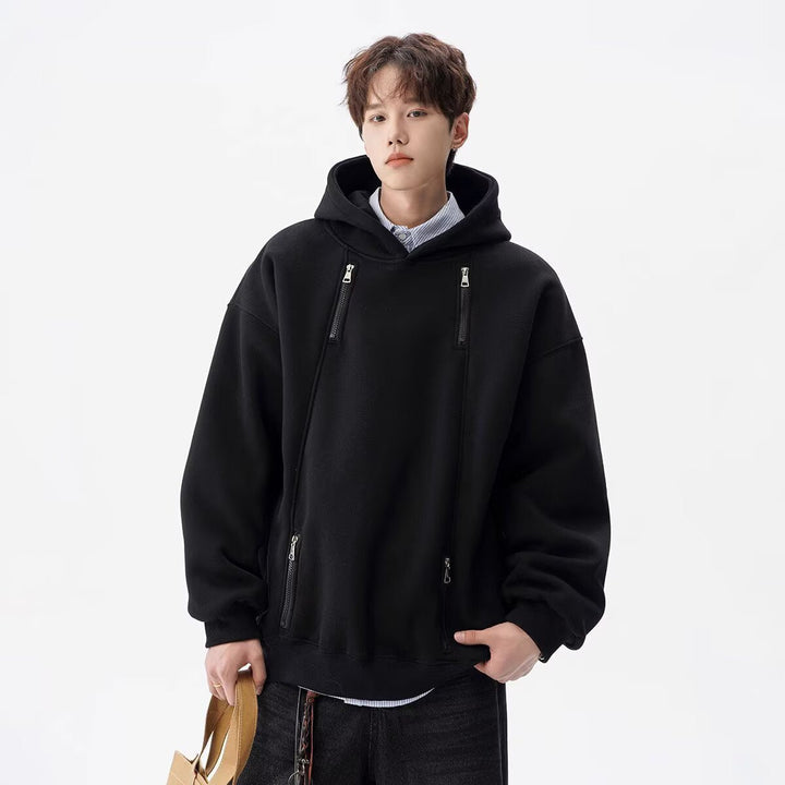 Herr Urban Oversized Luvtröja med Dragkedjor