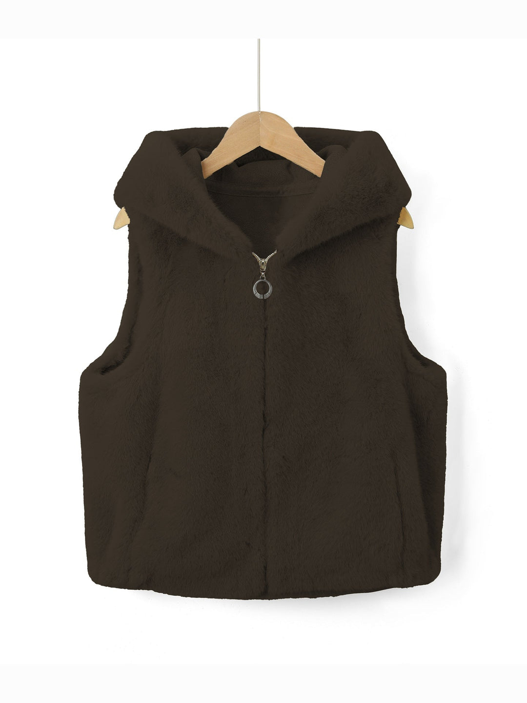 Dam Fleece Väst med Huva