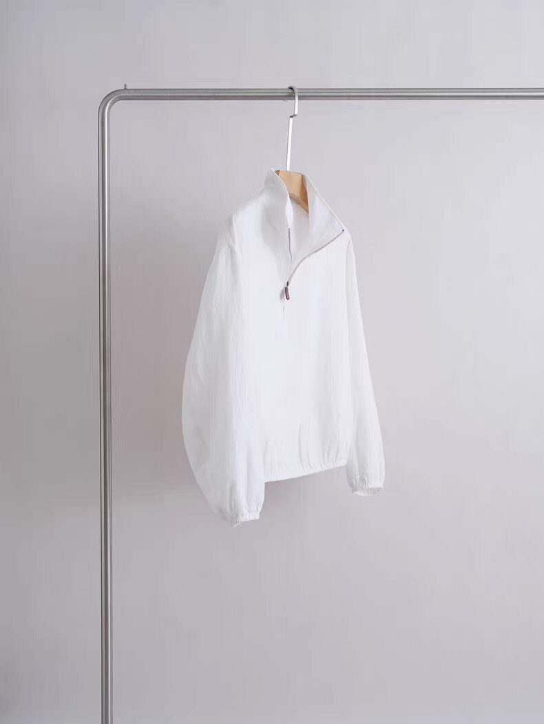 Unisex lätt kort zip anorak med ståkrage