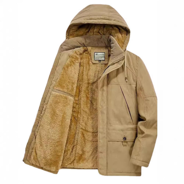 Herr Vinter Parka med Teddy Fleecefoder och Huva