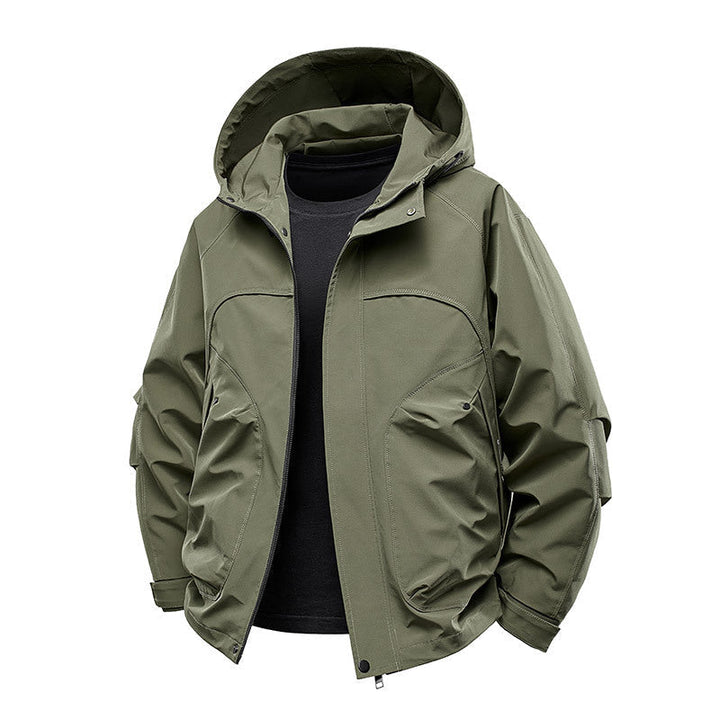 Herr Technical Softshell Utilityjacka med Huva Vattenavvisande och Multifunction Fickor