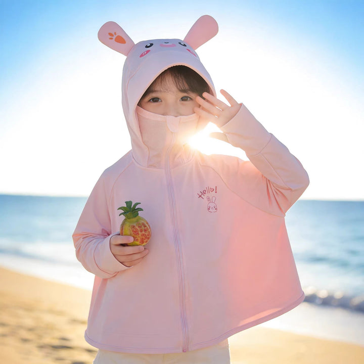 Unisex lätt UV-skydd sun jacka med huva och thumb hole för children