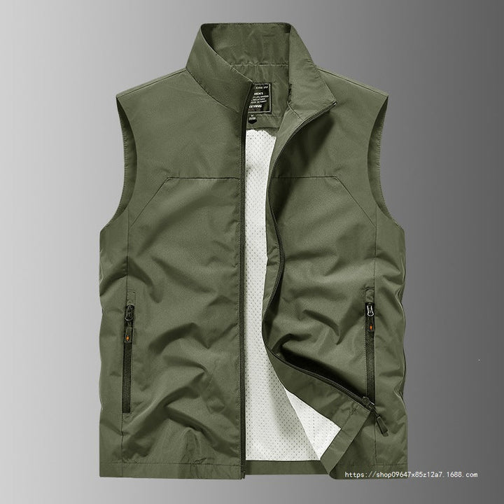 Herr Andningsbar Utility Väst med Mesh Foder, Vind och Water Repellent Exterior och Zippered Fickor