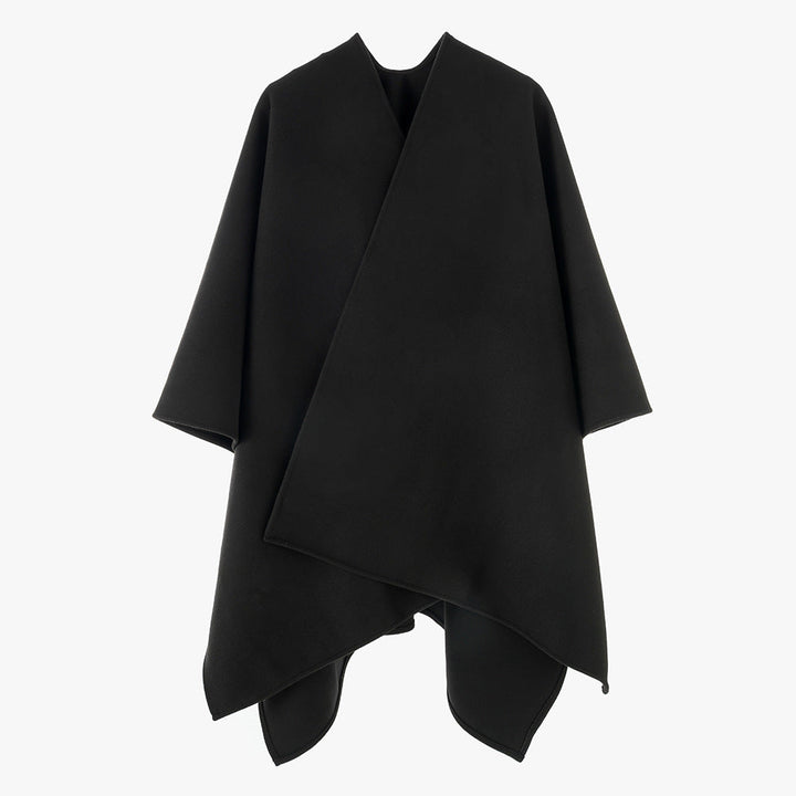 Dam oversized-capeponcho med Wrap look och V-Neck