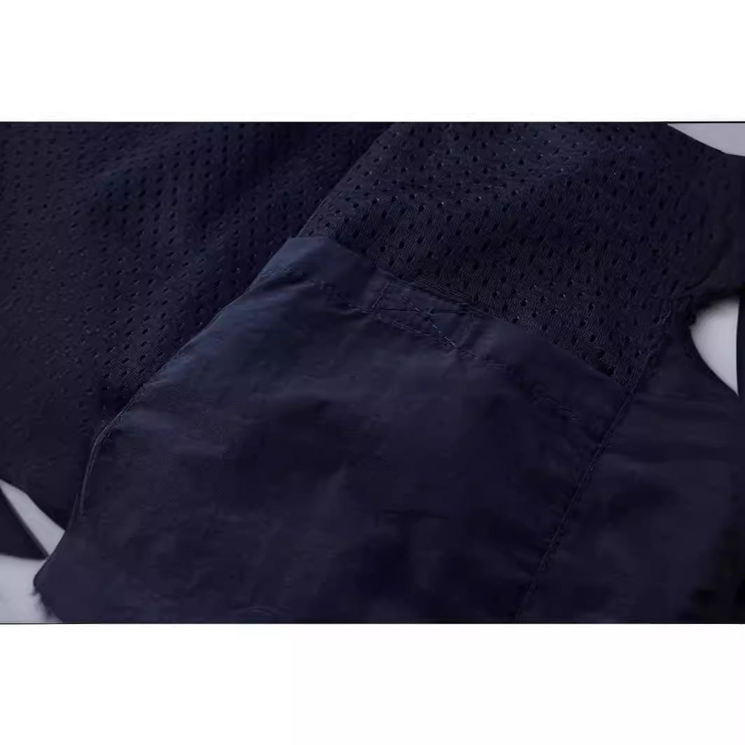 Herr Ultralight Utomhus Utility Väst med Mesh Foder, Vindskyddande Krage och Dragsko