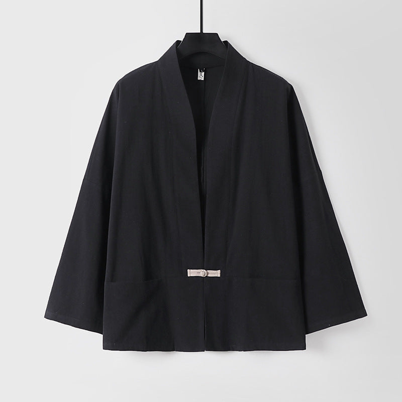 Dam lätt Kimono jacka gjord bomull Blend med lös passform