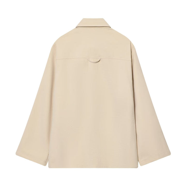Dam oversize Field jacka in boxig skärning med Four Flap fickor och dold Snap Placket