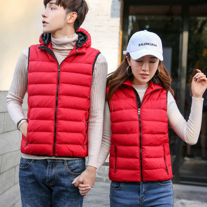 Herr Ljus Quiltad Väst med Contoured Stitching, Integrated Huva, och Wind-Resistant Yttre Lager