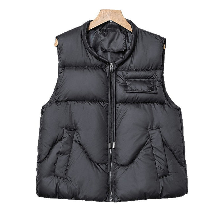 Dam nano lätt quiltad thermo väst med high ståkrage, concealed dragkedja och funktionell flap fickor