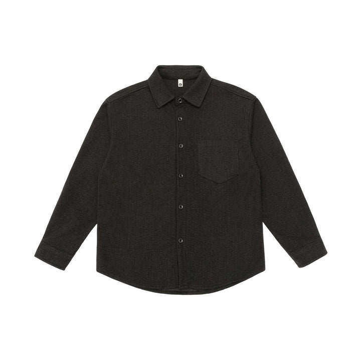 Herr skjortjacka tillverkad av ullblandning med pointed krage och bröst patch ficka