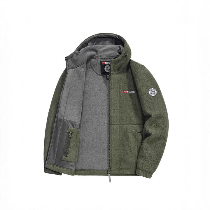 Herr Fleece Jacka med Praktisk Krage Protection