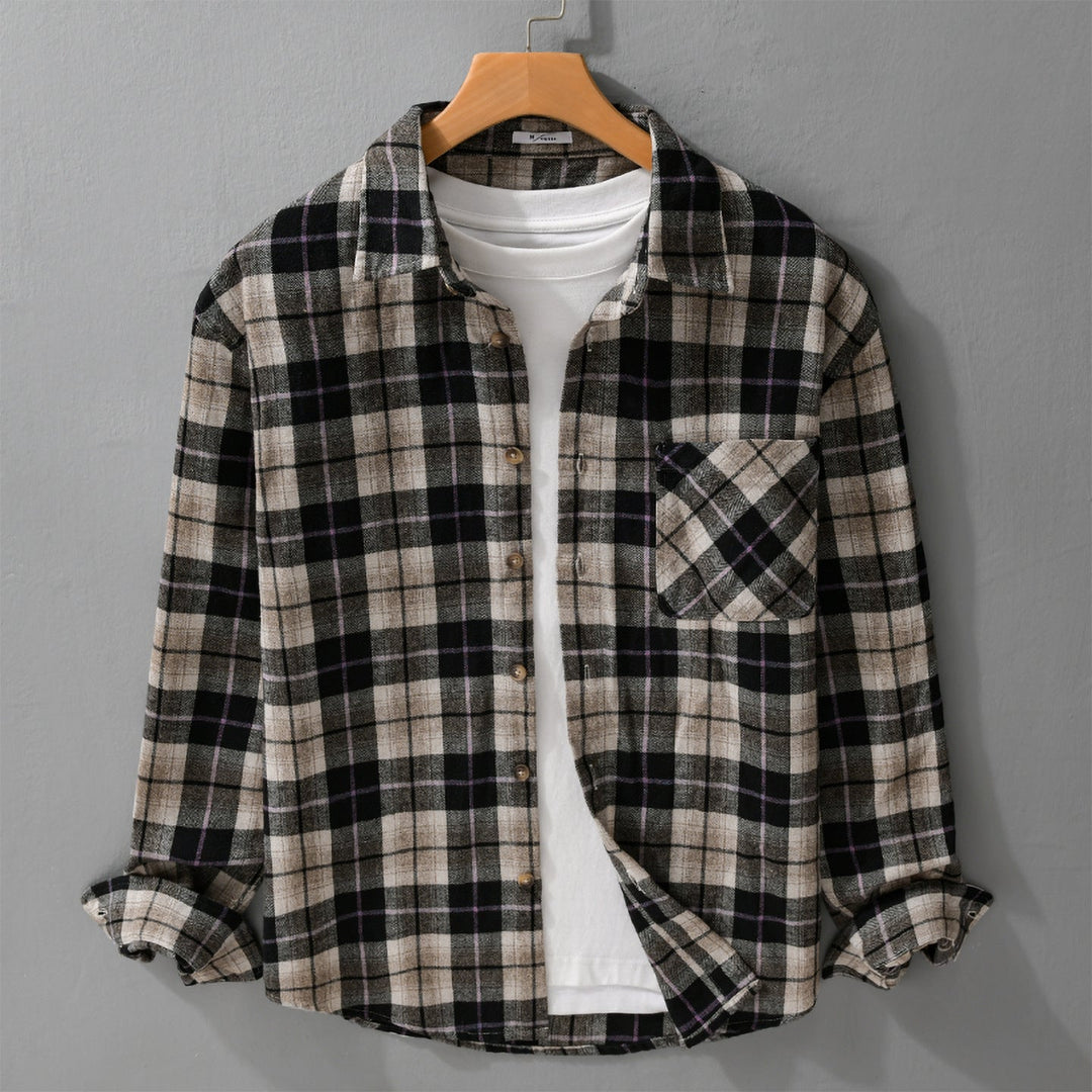 Herr Rutmönster Flanell overshirt