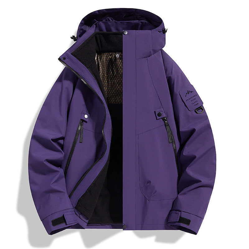 Dam vattenavvisande softshell funktionsjacka med justerbar huva, vindtät membrane och diagonal zip fickor