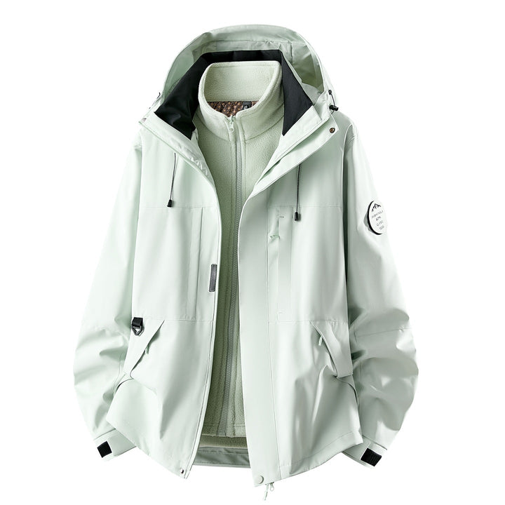 Dam Three-Piece Vattentät Outdoor Jacka med Removable Fleece Inner Layer