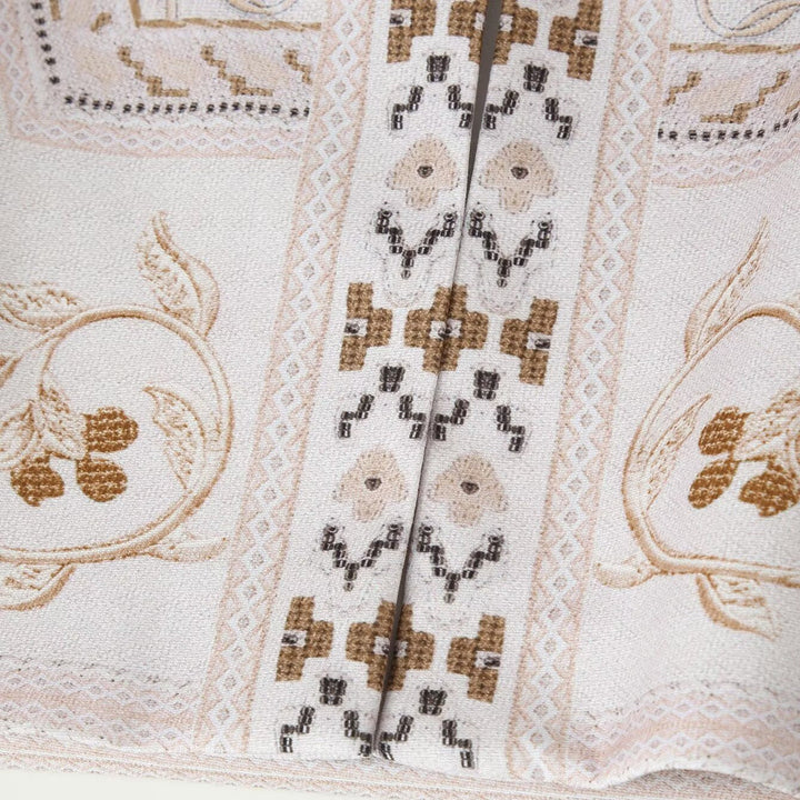 Dam Embroidered Kort Jacka med Mandarin Krage och Blommig Ornament Embroidery