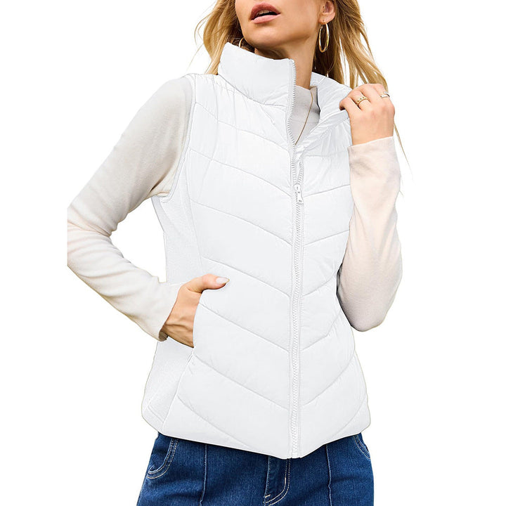Dam vadderad waistcoat med hög ståkrage