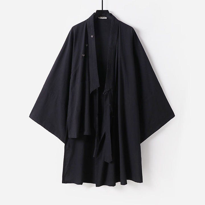 Unisex oversize-Kimono-kappa gjord bomull blend med lös passform och knytband