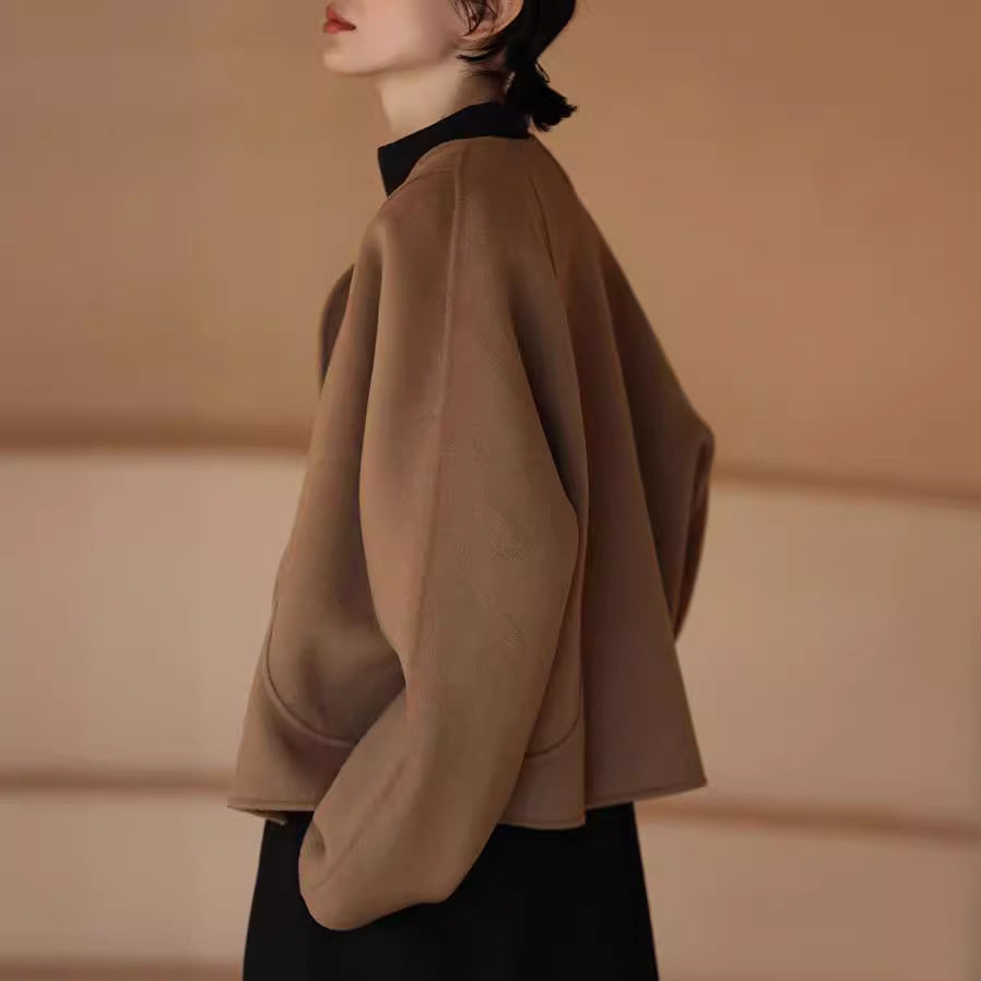Dam elegant och cozy jacka med asymmetrical skärning Drune