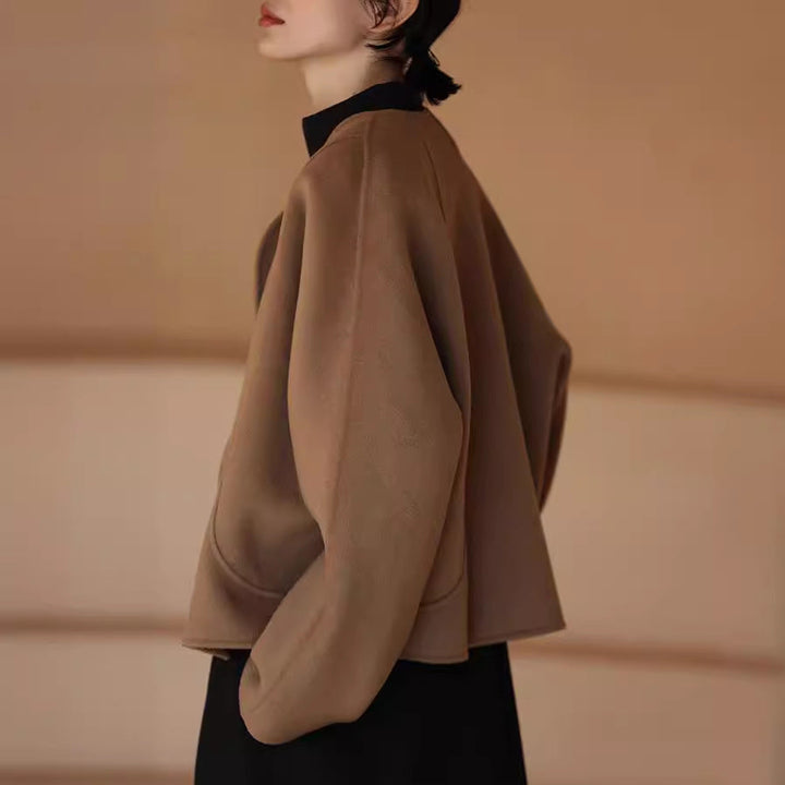 Dam elegant och cozy jacka med asymmetrical skärning Drune