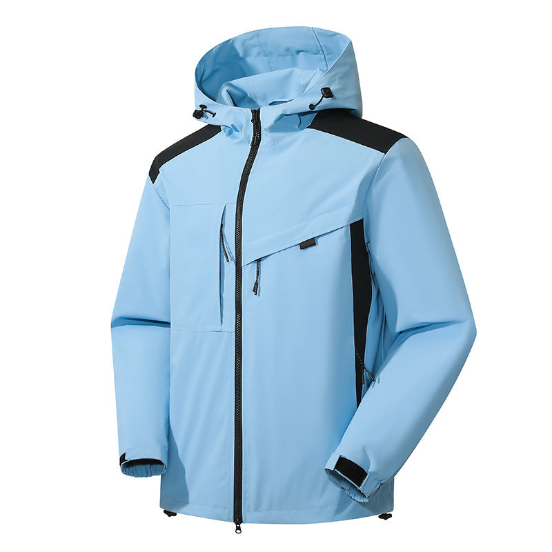 Herr Softshell Utomhus Jacka med Vattentät Membrane och Justerbar Huva