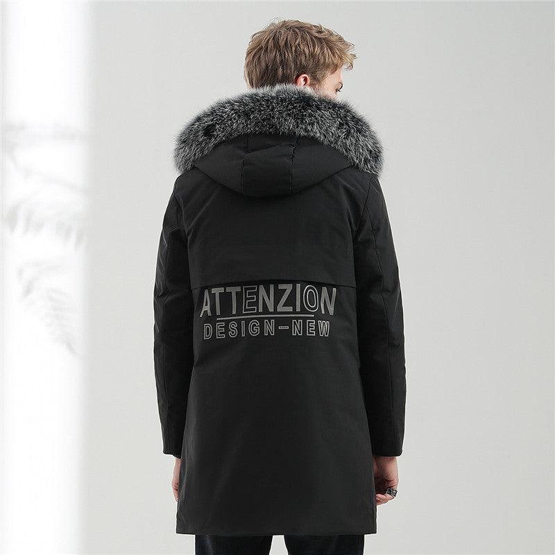 Herr Urban Vinter Parka med Uttagbar Faux Fur Huva, Termiskly Insulating Quiltad Foder, och Dold Dragkedja