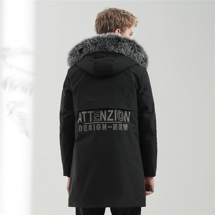 Herr Urban Vinter Parka med Uttagbar Faux Fur Huva, Termiskly Insulating Quiltad Foder, och Dold Dragkedja