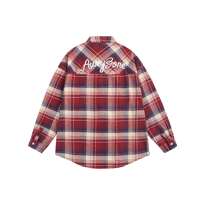 Dam Oversized Check Skjorta Jacka med Kimono Skärning, Dragsko Ties och Utanpåfickor