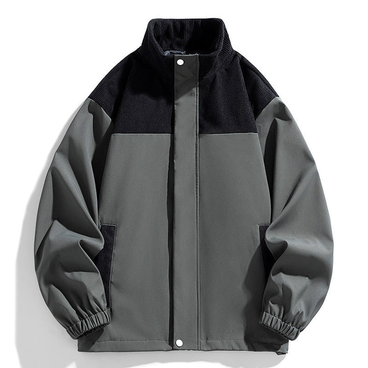 Dam oversize övergångsjacka med Cord Trim och Stand krage