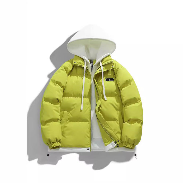Herr Two-lager quiltad Jacka med Avtagbar Fleece Huva och Värmande Isolering