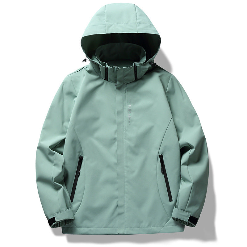 Herr Wind och Water-Repellent Softshell Jacka med Huva med Concealed Dragkedja Slå