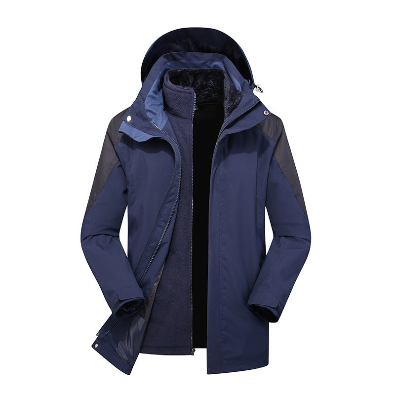 Dam Modular Softshell regn jacka med avtagbar fleece inner jacka och justerbar huva