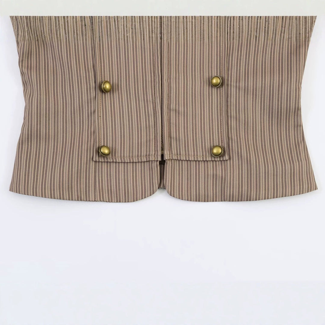 Dam Kort Skärning Military Inspired Jacka med Stå Krage och Double Dekorativ Knapp Row