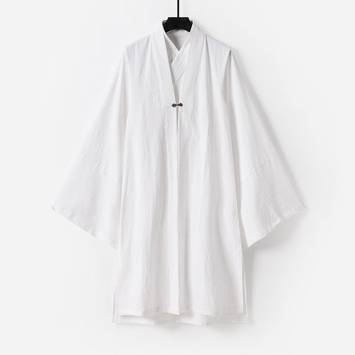 Unisex Asian inspired oversize kimono jacka med trumpet ärmar och liten toggle stängning